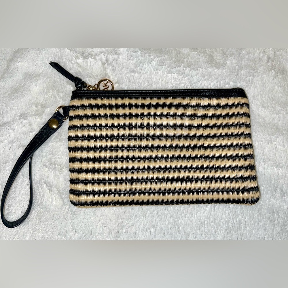 Anne Klein Stripe Straw Wristlet (New without tags).